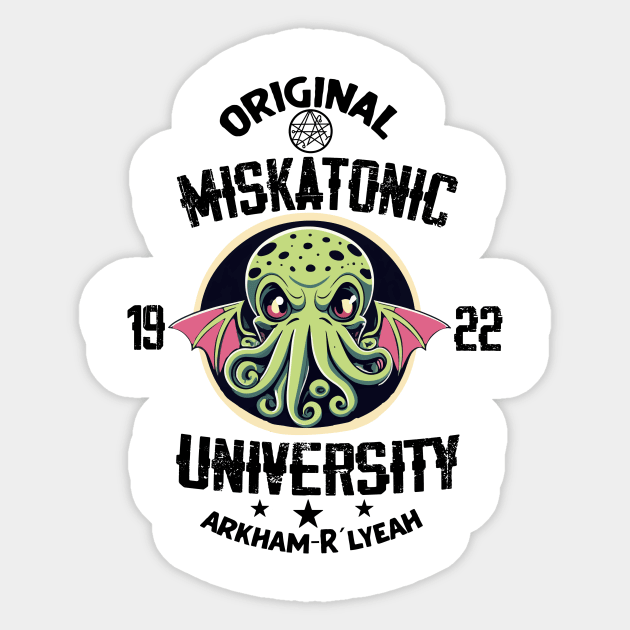 Miskatonic University Cthulhu - Creepy Cute Lovecraft Sticker by EnchantedApparel